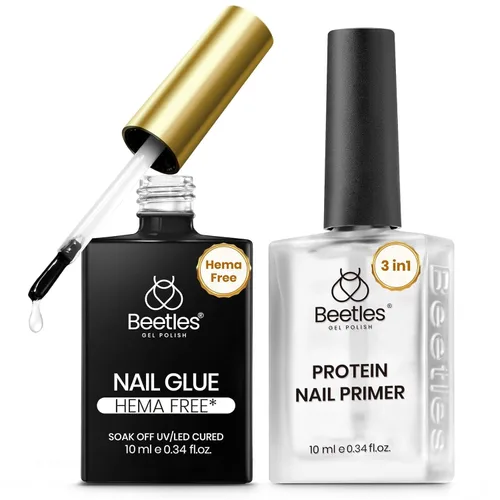 Miniatura 8 de Beetles Puntas de uñas de gel Etch de 12 tallas, 504 piezas limadas, medio mate, de almendra de cobertura completa, postizas de acrílico