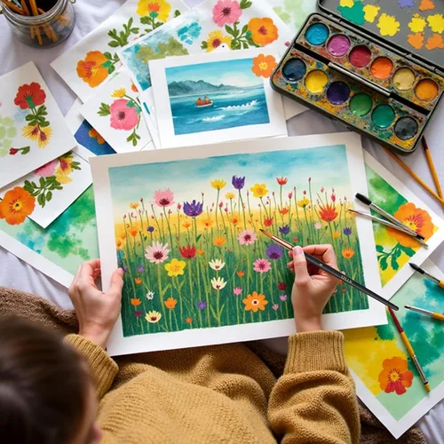 Miniatura 6 de Juego de 6 pinceles de pintura diferentes para acuarela, rock, cara, pintura, suministros de pinceles para manualidades, juego de pinceles