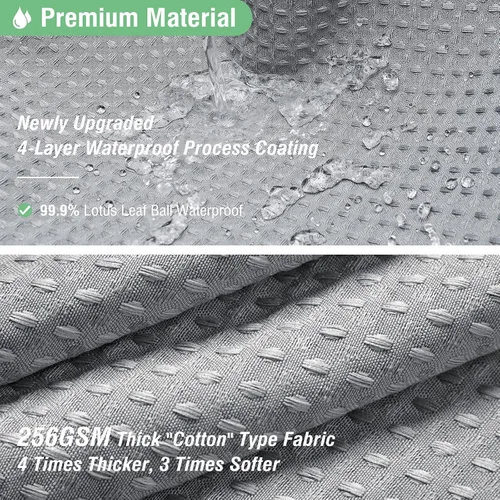 Miniatura 3 de Dynamene Cortina de ducha de tela gris para baño, tejido de gofre, textura resistente, 256 GSM, juego de cortina de baño de tela con peso de lujo
