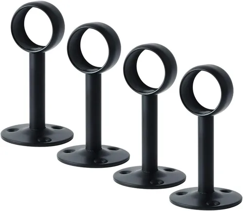 Miniatura 11 de Mooche MFL8001UB-4P - Soporte de barra de cortina en forma de U, soporte de barra de barra de acero inoxidable negro mate, 4 uds