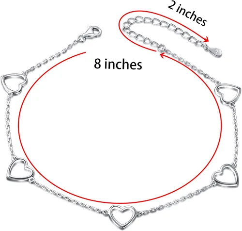 Miniatura 6 de Daochong - Tobillera de plata esterlina S925 ajustable, para mujer
