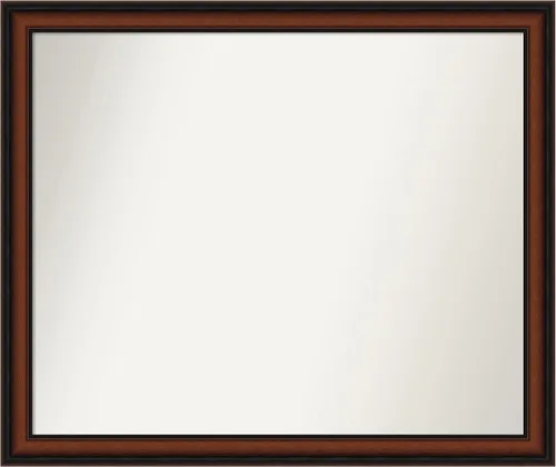 Miniatura 59 de Amanti Art Espejo de pared personalizado no biselado (24 x 27 pulgadas), marco estrecho de nogal chipre - varios tamaños personalizados - Espejo