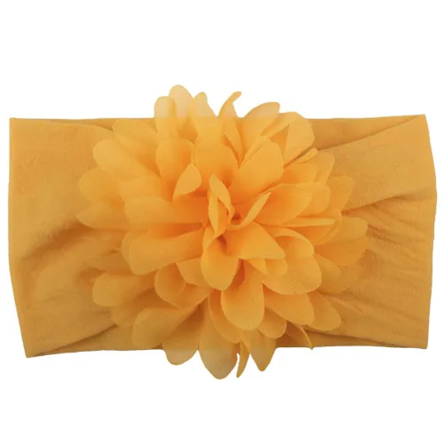 Miniatura 3 de Diademas de nailon suave para recién nacido, diseño de flores de gasa