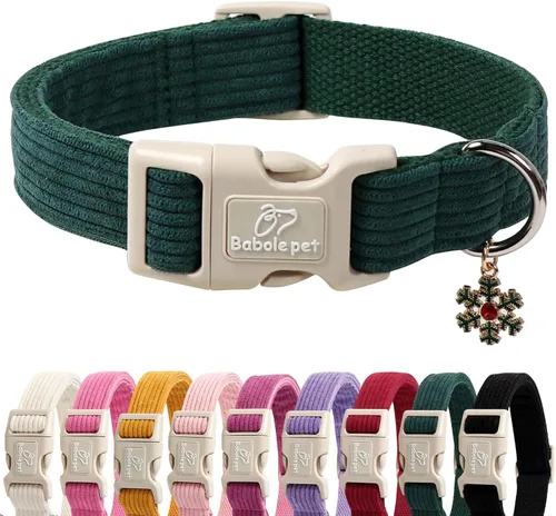 Miniatura 17 de Collar de perro de nailon de Babole Pet - Collares ajustables de cinturilla suave de nailon negro para perros pequeños, medianos y grandes, collar