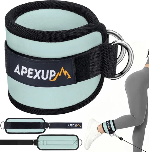 Miniatura 21 de APEXUP Correa de tobillo para máquina de cable, bandas de resistencia de tobillo, correas de tobillo de patada hacia atrás con cable para gimnasio