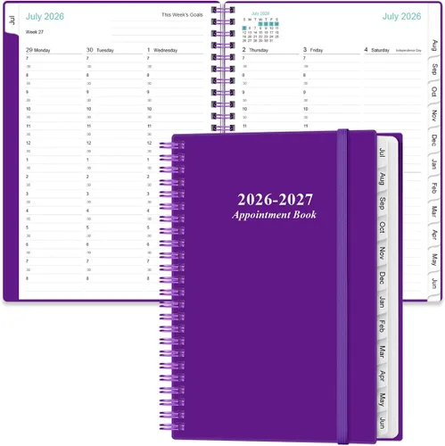 Miniatura 20 de Libro de citas y planificador 2026 - Planificador por hora de enero 2026 a diciembre 2026, agenda semanal de citas 2026 con intervalos de 30 Negro