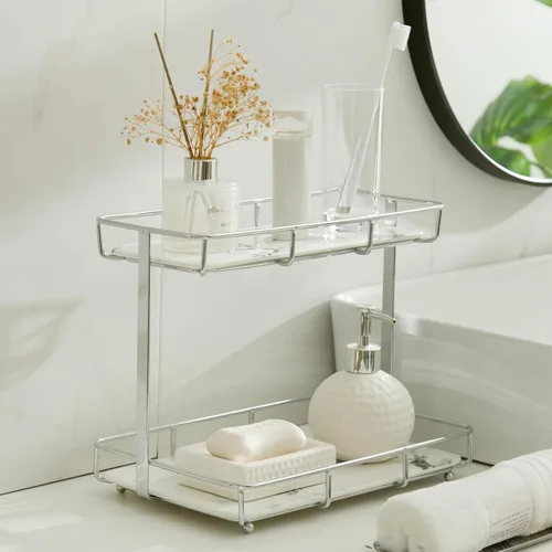 Organizador de Baño para Encimera Organizador de Perfumes Organizador de Maquillaje Estante de Almacenamiento y Exhibición de Cosméticos Bandeja de