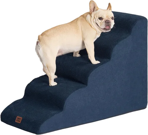 Miniatura 28 de EHEYCIGA Rampa de escaleras curvadas para perros pequeños de 15.7 pulgadas de alto, escalones para perros de 3 escalones para sofá y silla