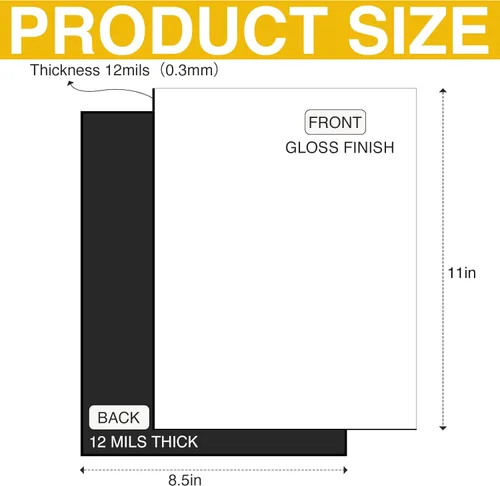 Miniatura 2 de Papel magnético imprimible no adhesivo, 8.5 x 11 pulgadas, 12 mil para impresora de inyección de tinta y manualidades de bricolaje, 5 hojas
