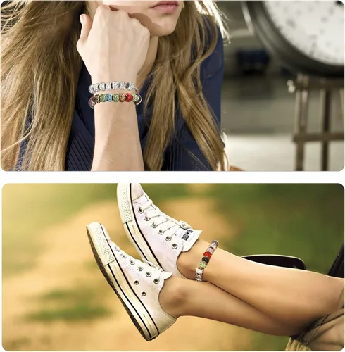 Miniatura 6 de ZYEHXED 20 piezas Cadena de serpiente con dije Pulsera con ayudante de pulsera Cadenas de serpiente ajustables con extensor de cierre de langosta 20