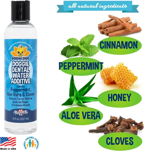 Miniatura 6 de Bodhi Dog Aditivo de agua dental de menta para perros y cachorros, refresca el aliento, reduce el sarro, promueve encías saludables, cuidado bucal
