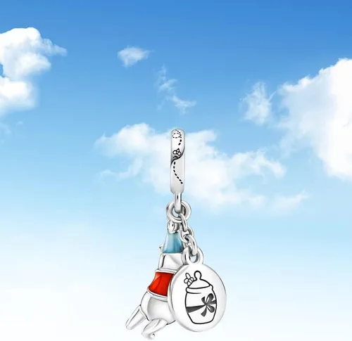 Miniatura 4 de BEEUVIP Stitch & Mouse Charm de plata de ley 925 con cuentas caladas para pulseras y collares con circonita cúbica 5A, cumpleaños, día de la madre
