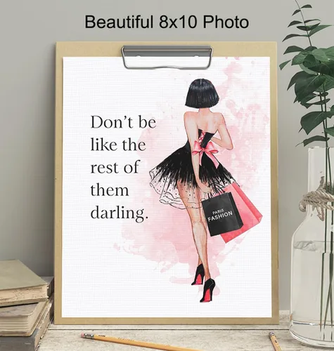 Miniatura 4 de Arte de pared con cita – Decoración de pared glamorosa – Diseño de moda de lujo para habitación o decoración del hogar – Regalo de alta costura