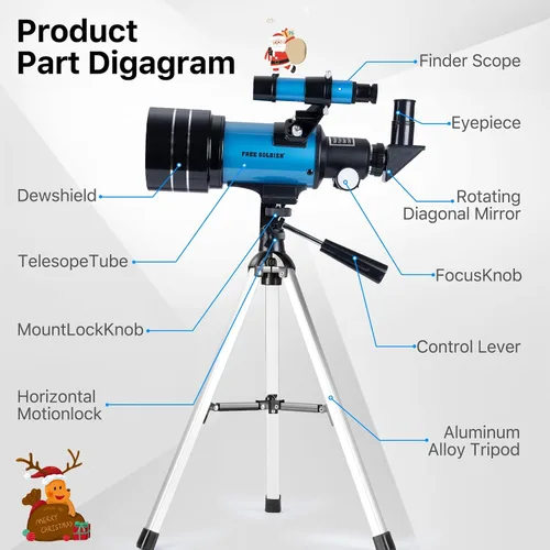 Miniatura 4 de Telescopio para adultos Astronomía 2.756 in Apertura 11.811 in Longitud focal Telescopio astronómico portátil para principiantes mayores de 8 años