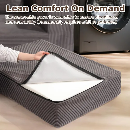 Miniatura 6 de cidludto Sofá cama convertible 3 en 1, sofá cama plegable plegable – Sofá cama sin hueso y futón en el suelo, sofá cama extraíble de pana con 4 Gris