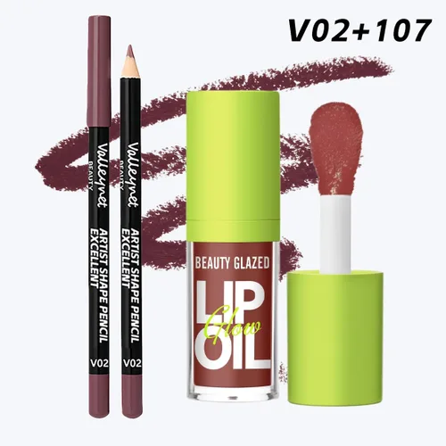 Miniatura 4 de Juego de 2 unidades de brillo de labios y delineador de labios, efecto enriquecedor de labios para labios con volumen, labios de aspecto más