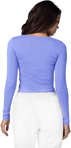Miniatura 3 de Adar - Camiseta básica de manga larga para mujer, ideal para usar debajo de ropa quirúrgica, paquete de 3