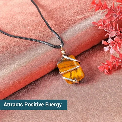 Miniatura 38 de PYOR Collar con colgante curativo de Reiki de cristal, gemas de buena suerte, prosperidad, riqueza, piedras preciosas naturales, collares de buena