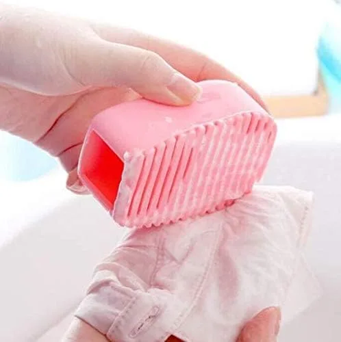 Miniatura 4 de 2 piezas de color caramelo mini tabla de lavado de silicona creativa de mano para lavandería, perfecta para limpiar collares difíciles de limpiar
