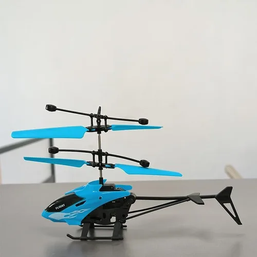 Miniatura 4 de Juguetes de helicóptero volador con detección de gestos para interiores, helicóptero controlado a distancia, juguetes para niños con luces LED, Azul