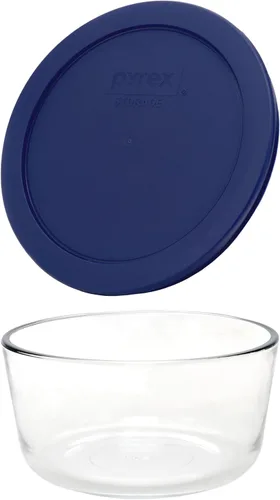 Miniatura 4 de Pyrex 7201 - Cuenco de vidrio de 4 tazas y tapa azul oscuro 7201-PC (paquete de 2) - Fabricado en Estados Unidos