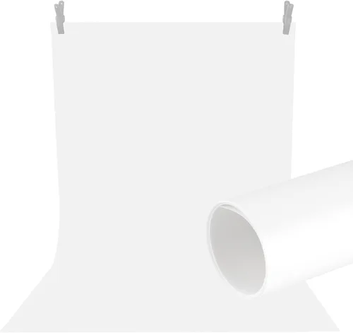 Miniatura 9 de Meking Telón de fondo de PVC blanco de 47.24 x 118.11 pulgadas para fotografía, fondo sin costuras de vinilo de PVC mate y reflectante para sesión