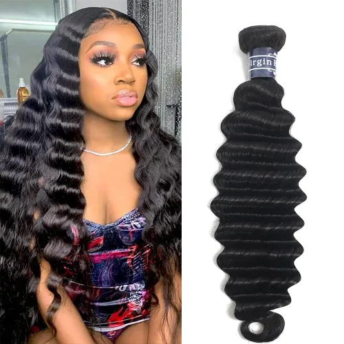 Miniatura 12 de Amella Paquetes de Cabello Suelto de Onda Profunda 100% Sin Procesar de Cabello Virgen Brasileño - Extensiones de Cabello Humano de Onda Profunda