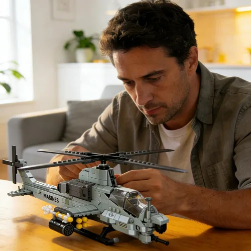 Miniatura 5 de AH-1Z Viper Attack - Juego de bloques de construcción de helicóptero (597 piezas) - Compatible con el juego de aviones Lego, kit de modelo de avión