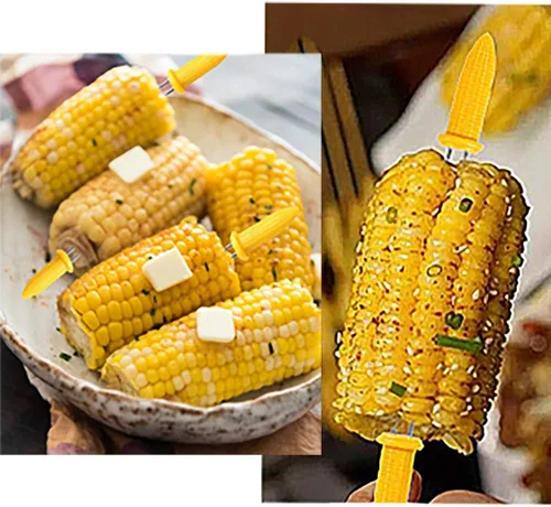Miniatura 3 de 10 soportes para maíz – Brochetas de maíz en la mazorca, brochetas de acero inoxidable, brochetas de punta de maíz, herramienta de cocina