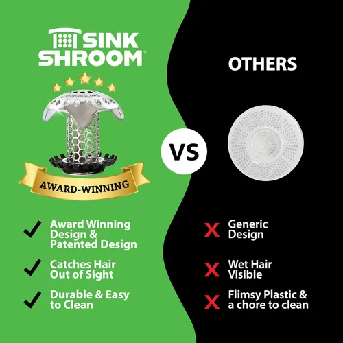 Miniatura 4 de SinkShroom Protector de drenaje de lavabo de baño ultra revolucionario, acero inoxidable
