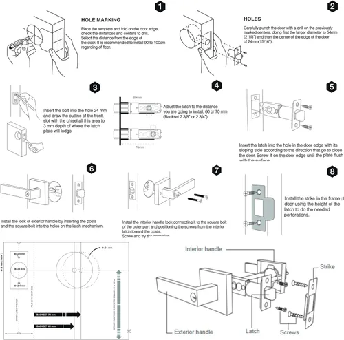 Miniatura 3 de SUNTAI Manijas de puerta de dormitorio/baño, manijas cuadradas para puertas de privacidad, color negro mate (paquete de 10)