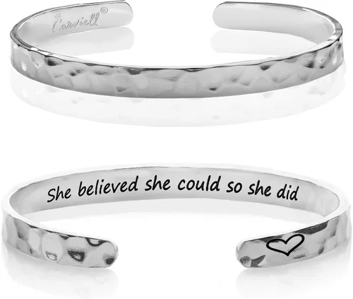 Miniatura 70 de Carviell Pulseras grabadas para mujer, inspiradoras, amistad, amor, mamá, hija, hermana, cristiana, graduación, conmemoración y regalos de boda, más