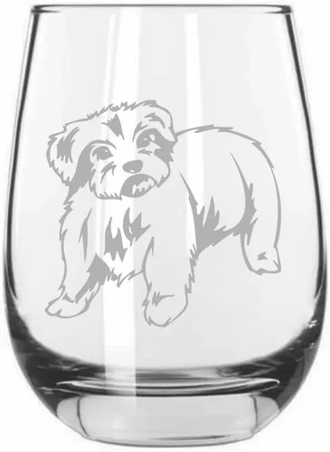 Miniatura 350 de Sakhalin Husky Dog - Copa de vino grabada personalizada de 15.25 onzas sin tallo