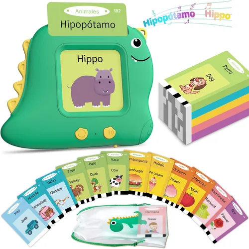 Miniatura 11 de Alotwan Tarjetas Didácticas Bilingües Parlantes Español/Inglés, Juguetes Sensoriales de Aprendizaje para Niños Autistas, 224 Palabras de Vista