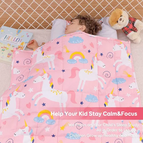 Miniatura 3 de Sivio - Manta con peso de 100% algodón, manta con peso de 7 libras, de 41 x 60 pulgadas, manta pesada transpirable suave lavable para siesta en casa