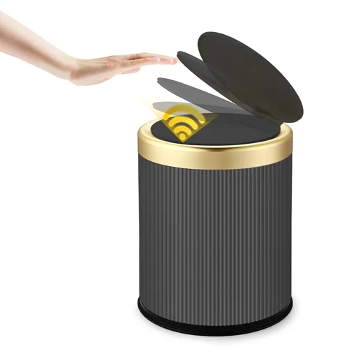 Miniatura 11 de Cubo de basura automático con sensor de movimiento para baño con tapa, cubo de basura sin contacto de 2.8 galones, bote de basura pequeño