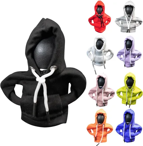 Miniatura 10 de PSLER Sudadera con capucha elegante y linda para coche, pomo de palanca de cambios, cubierta de pomo de palanca de cambios, sudadera con capucha