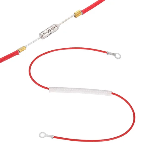Miniatura 16 de MECCANIXITY Fusible universal de temperatura para olla de arrocera, 158.0 °F 10 A 250 V Fusible térmico de metal con ambos terminales de anillo