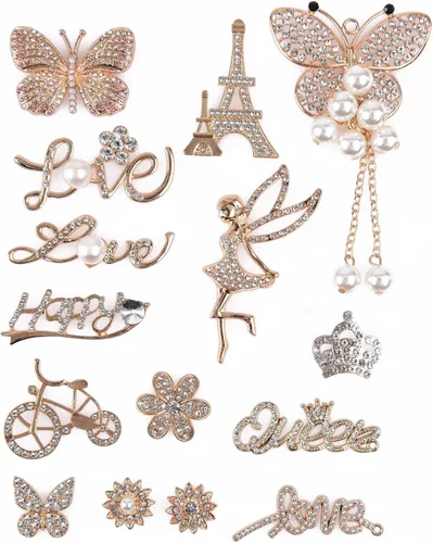 Miniatura 3 de Bling Jewelry - Abalorios de zapatos de diamantes esmaltados para decoración de zapatos con cadenas accesorios para zuecos para niñas y mujeres