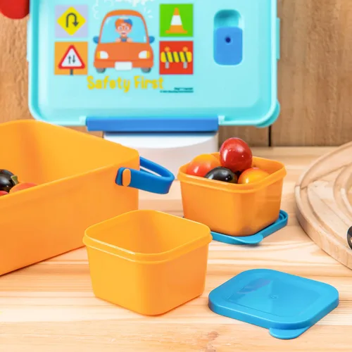 Miniatura 4 de Zak Designs Blippi Caja Bento de plástico reutilizable con sello a prueba de fugas, asa de transporte, ventilación de vapor para microondas