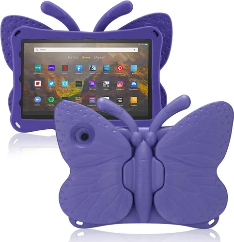 Miniatura 57 de FW Fire 7 - Funda para tablet para niños, Amazon Fire 7 2022, funda de mariposa con luz de atril, EVA, protección contra caídas, resistente, a
