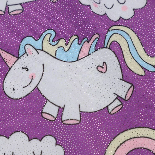 Miniatura 136 de HOZIY - Leotardos de gimnasia con pantalones cortos brillantes para niñas pequeñas; estampados de unicornio, aurora, arco iris, sirena, dinosaurio