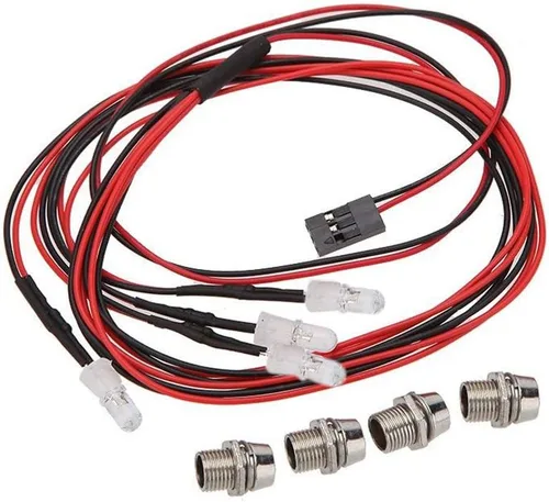 Miniatura 3 de ShareGoo - Kit de faros delanteros LED de 4 LED, accesorios compatibles con Traxxas HSP Tamiya Redcat RC4WD Axial SCX10 1/10 1/12 RC Car Truck Tank