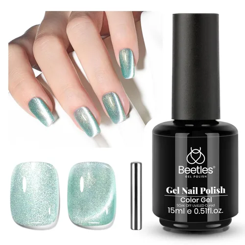 Miniatura 42 de Beetles - Esmalte de uñas de gel ultravioleta semipermanente sin HEMA de alto brillo para manicura francesa y arte de uñas, frasco a juego, blanco