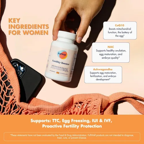 Miniatura 3 de FullWell Potenciador de fertilidad para hombres y mujeres Apoyo de concepción para una calidad saludable de óvulos, motilidad y fuerza