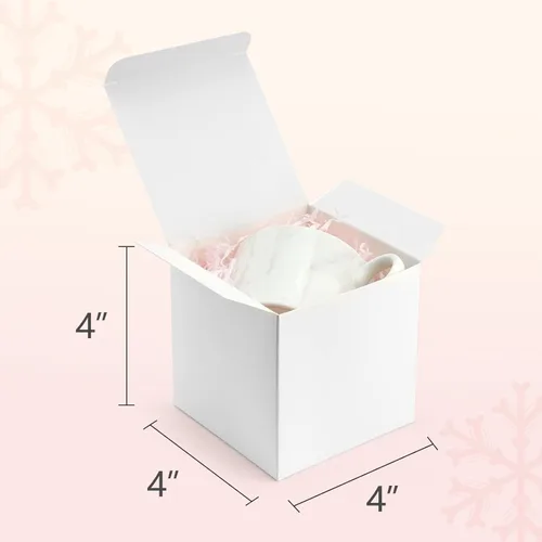 Miniatura 2 de ValBox Cajas de regalo blancas de 4 x 4 x 4 pulgadas, 25 cajas de papel kraft con tapas para regalos, manualidades, cubos, cajas de magdalenas