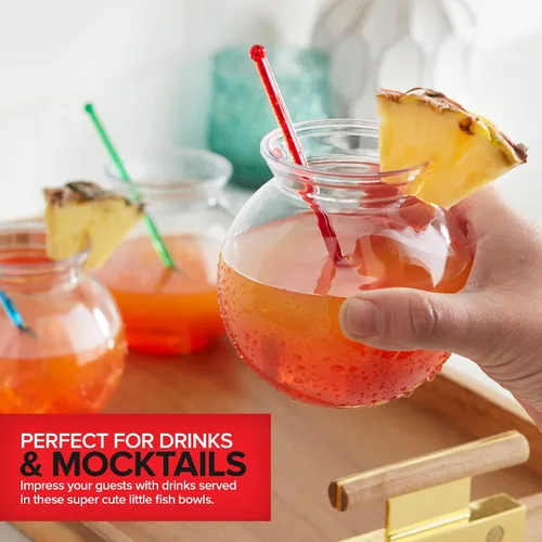 Miniatura 6 de Cuencos pequeños redondos de plástico para fiestas (paquete de 12) mini tazón transparente de 16 onzas, vasos inastillables para bebidas, centros