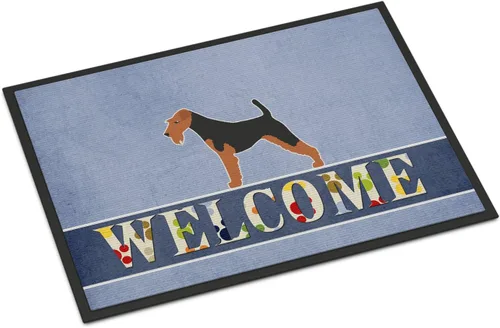 Caroline's Treasures BB5561MAT Airedale Terrier - Felpudo de bienvenida de 18 x 27 pulgadas, para interiores y exteriores, para entrada,