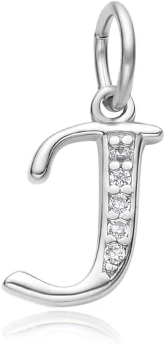 Miniatura 13 de Adabele Auténtica plata de ley brillante A-Z 26 letras pequeñas del alfabeto con circonita cúbica, colgante de diamantes de imitación resistente al