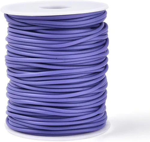 Miniatura 58 de FASHEWELRY 3 rollos de cables de goma huecos para tejer, cable de peluquero de 0.079 pulgadas (0.079 in), cables de silicona para tejer puntada
